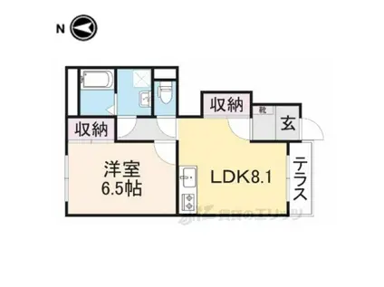 シャトーヒルズ(1LDK/1階)の間取り写真