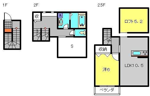 HALELEA(1SLDK/2階)の間取り写真