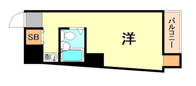 坂口ポートハイツ(ワンルーム/3階)の間取り写真