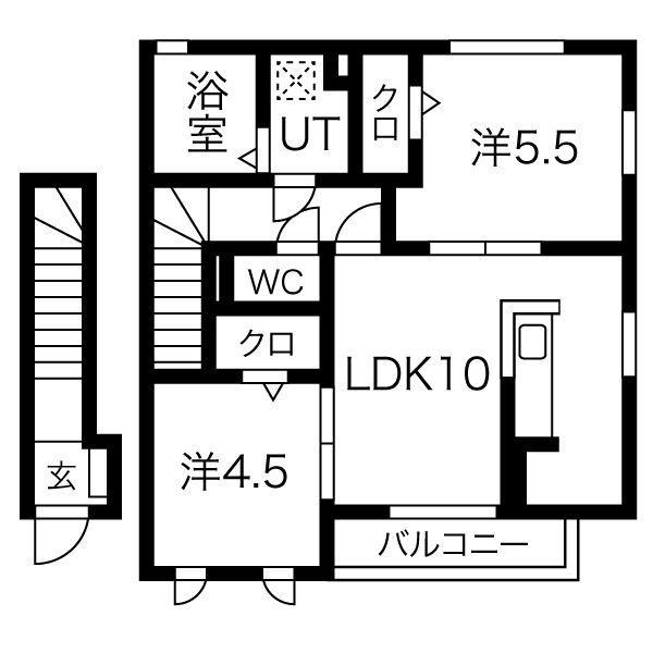 SUMIKA A(2LDK/2階)の間取り写真