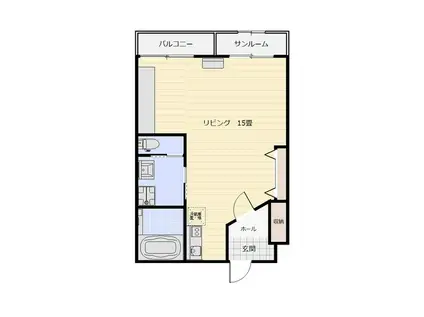 マリリン8.12(ワンルーム/3階)の間取り写真