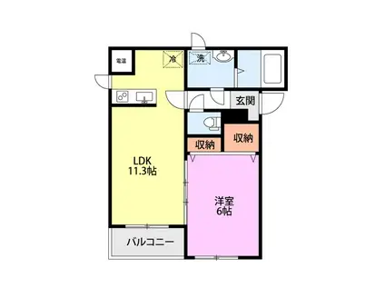 プレムMIMAKI(1LDK/4階)の間取り写真