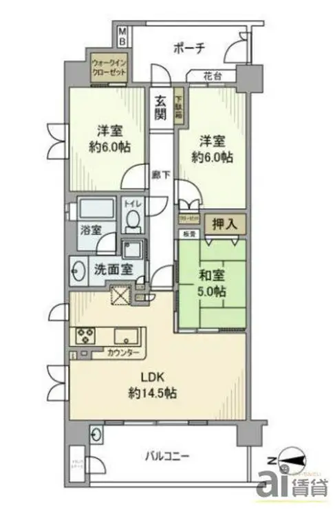 ルネサンスシティ川越 5階階 間取り