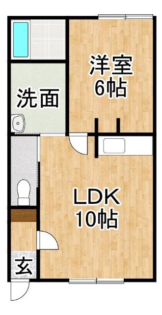 峰田ハイツ(1LDK/1階)の間取り写真