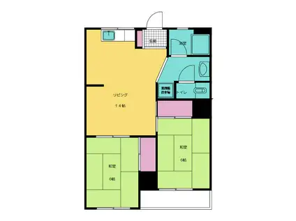 シーズンコート岐阜茜部B棟(2LDK/3階)の間取り写真