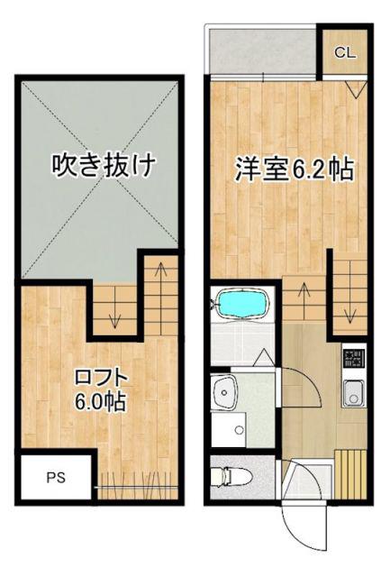 MODERN PALAZZO西栄田SUNNYHILL(1SK/1階)の間取り写真