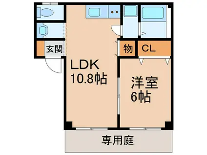 ヴェルドール大樹I(1LDK/1階)の間取り写真