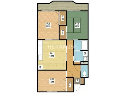 コーポNEW(3DK/1階)の間取り写真