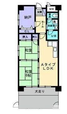 マイハウス屋島(2SLDK/5階)の間取り写真