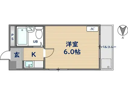 大宝枚岡CTヒルズ(1K/3階)の間取り写真