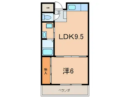 HERA1996(1LDK/2階)の間取り写真
