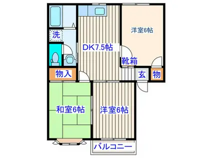 コートアイランドE(3DK/2階)の間取り写真