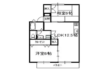 セジュールコバエA棟(2LDK/2階)の間取り写真