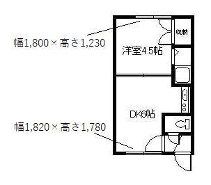 グリーンハイツ(1DK/2階)の間取り写真