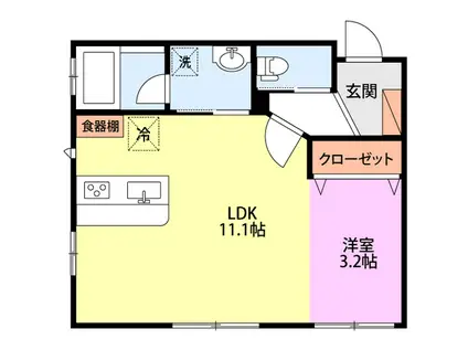 メイセ・エルフ(1LDK/1階)の間取り写真
