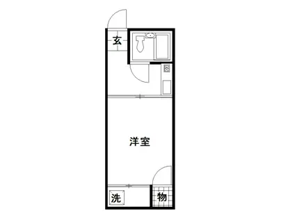 レジデンス24(1K/1階)の間取り写真