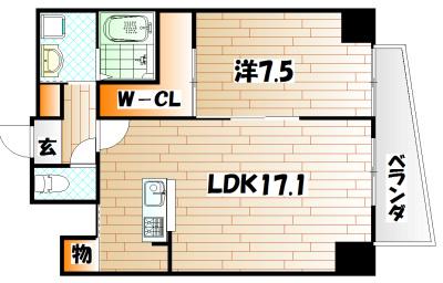 WIN小倉(1LDK/4階)の間取り写真