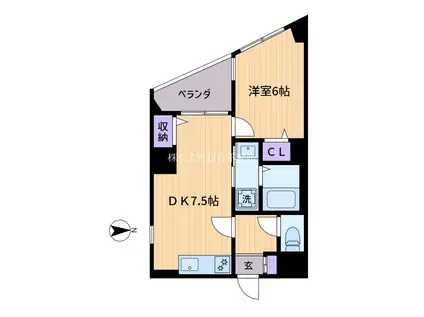 メゾンドゥコータ(1DK/3階)の間取り写真