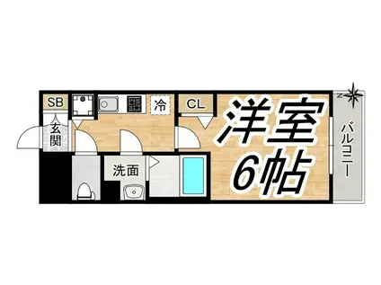 プレサンス福島ニューゲート(1K/7階)の間取り写真