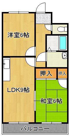 足立インターハイツ(2LDK/2階)の間取り写真
