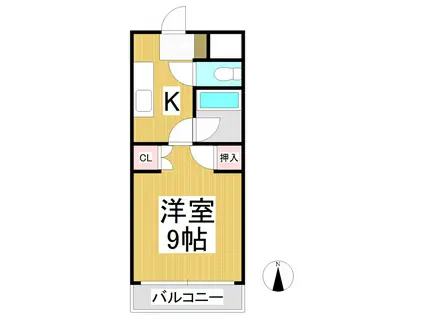 メゾン・ド・ジュネス(1K/2階)の間取り写真