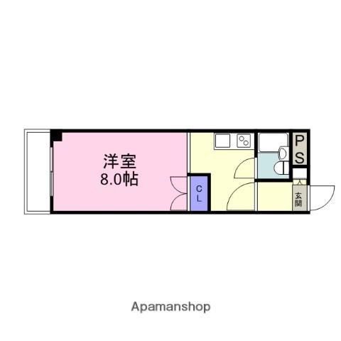 ＪＲ和歌山線 岩出駅 徒歩18分 6階建 築37年(ワンルーム/5階)の間取り写真