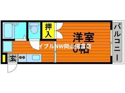 コーポパロス(1K/2階)の間取り写真