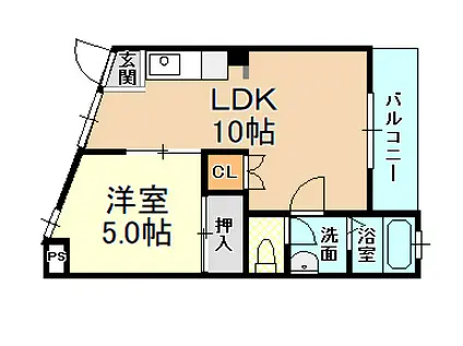 泉ハイツ(1LDK/2階)の間取り写真