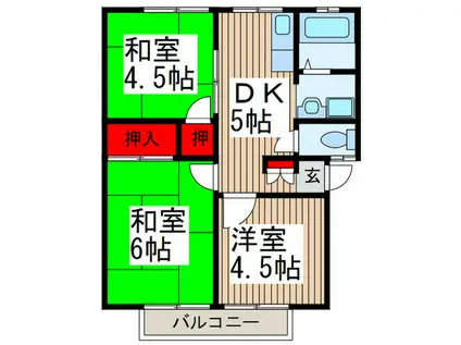第一ハイコーポ(3DK/1階)の間取り写真