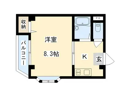 MONDE(1K/3階)の間取り写真