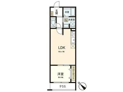 MOCXION成田町(1LDK/2階)の間取り写真