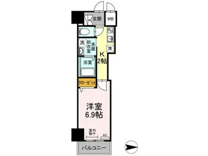 TERRACE(1K/9階)の間取り写真