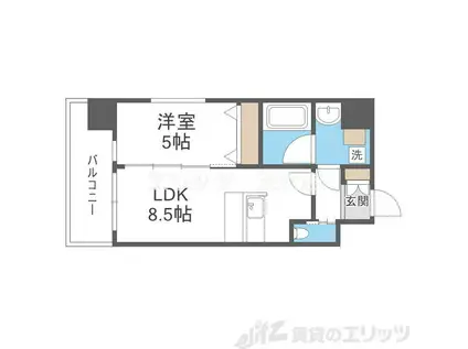 プレジオ江坂II(1LDK/6階)の間取り写真