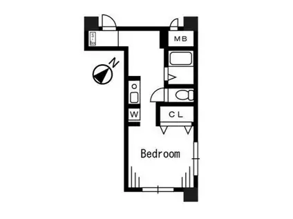 オーシャンヒルズ東山(ワンルーム/2階)の間取り写真