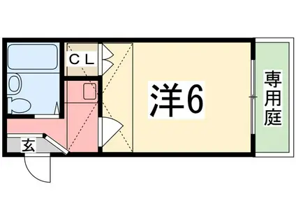 リブイン姫路(1K/2階)の間取り写真