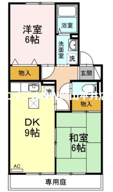 第3関ニューバリヤ(2DK/1階)の間取り写真