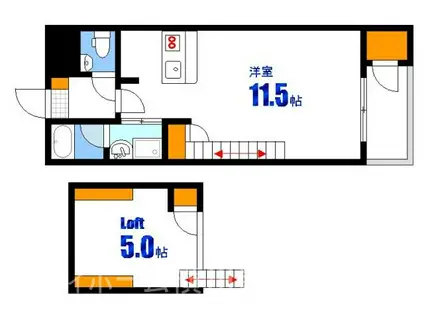 セントヒルズ横川新町(1LDK/4階)の間取り写真