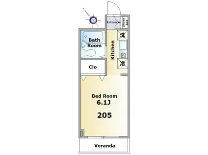 ホワイエ(1K/2階)の間取り写真
