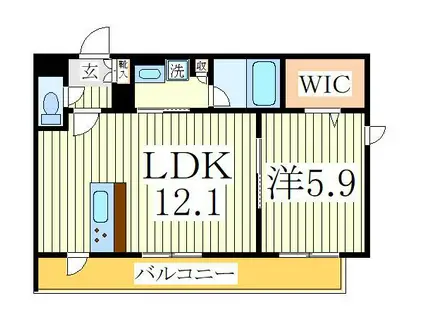 インフィニット カンワ(1LDK/4階)の間取り写真