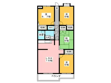 ロイヤルパレス(4LDK/3階)の間取り写真