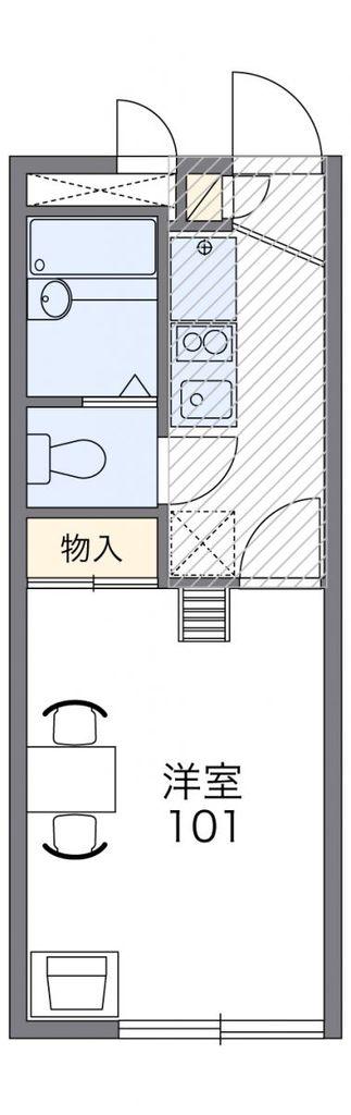 レオパレスリヴェール(1K/1階)の間取り写真