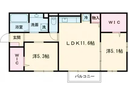 エターナル雅III(2LDK/2階)の間取り写真