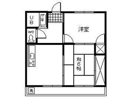 メゾンF(2DK/1階)の間取り写真