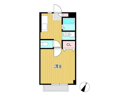 サニーハイツB(1K/1階)の間取り写真