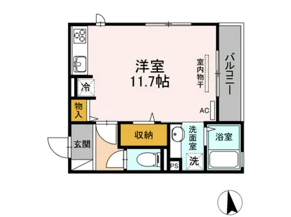 ハイアークE(ワンルーム/3階)の間取り写真