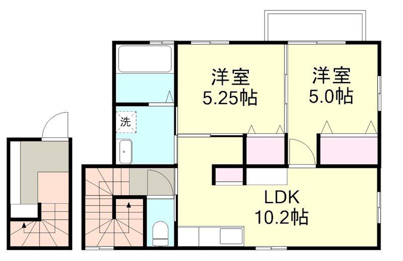 フォルティス四十瀬II(2LDK/2階)の間取り写真