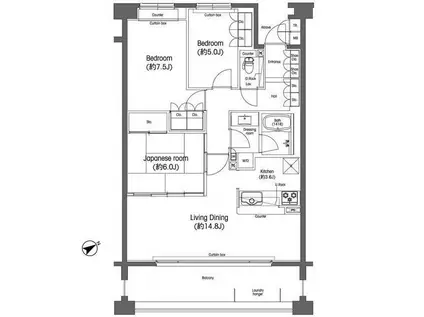 セラフィータ世田谷(3LDK/4階)の間取り写真