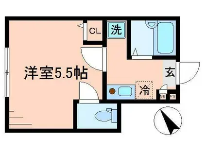 バーミープレイス上板橋(1K/1階)の間取り写真