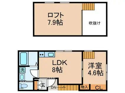 サニーパーク(1LDK/2階)の間取り写真