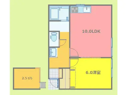 ウッドストック(1LDK/2階)の間取り写真